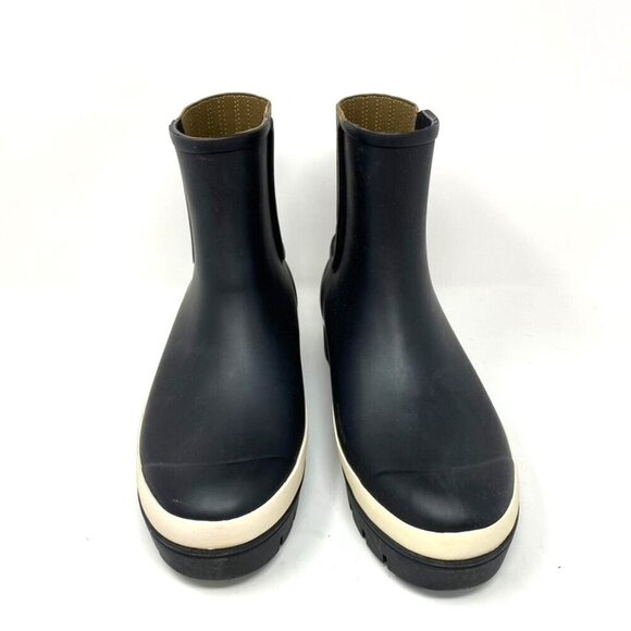 Tory Burch Hurricane Boots Foul Weather Ankle Rain Boots Black Size 9 NWOB - Picture 2 of 13